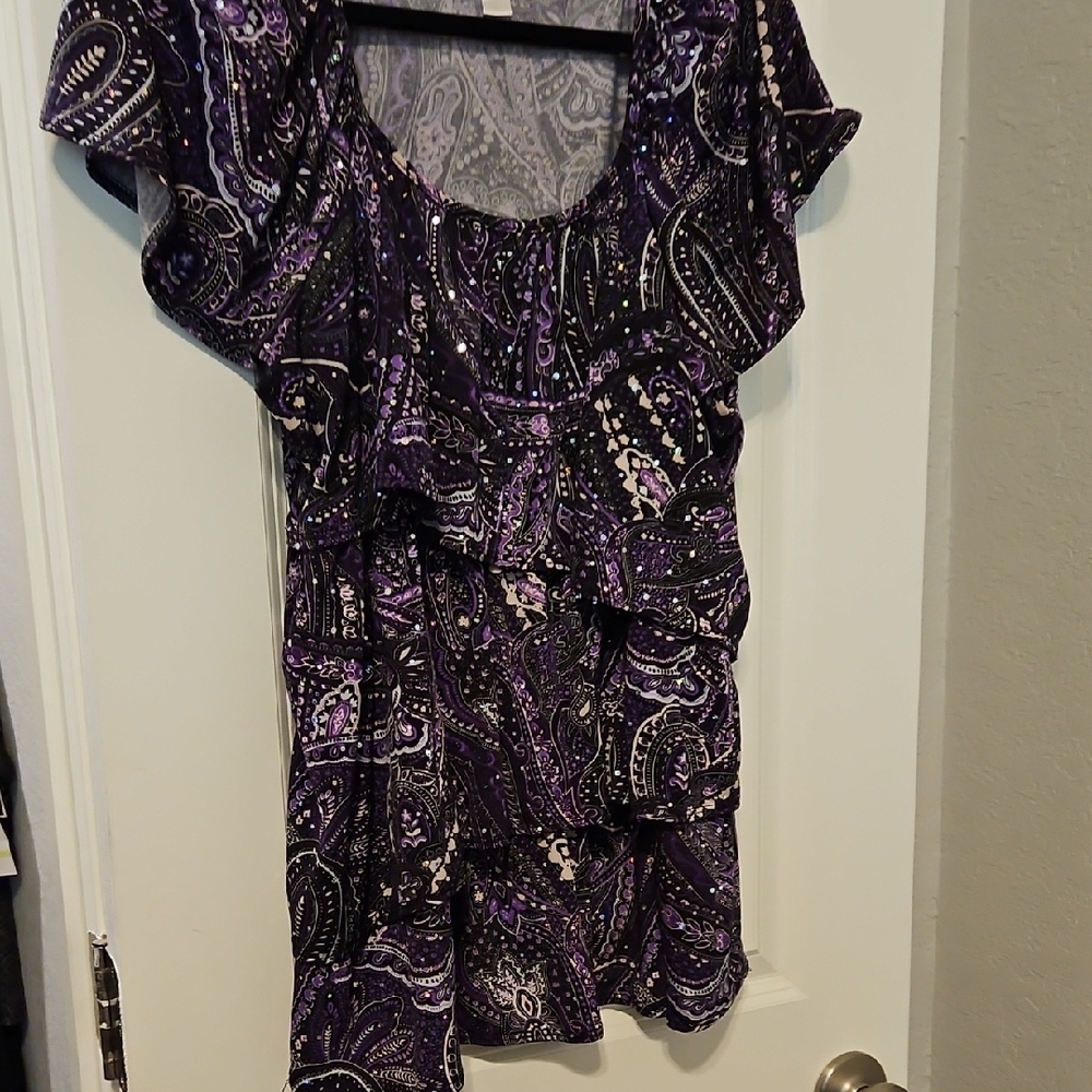 dressbarn Purple Paisley Blouse